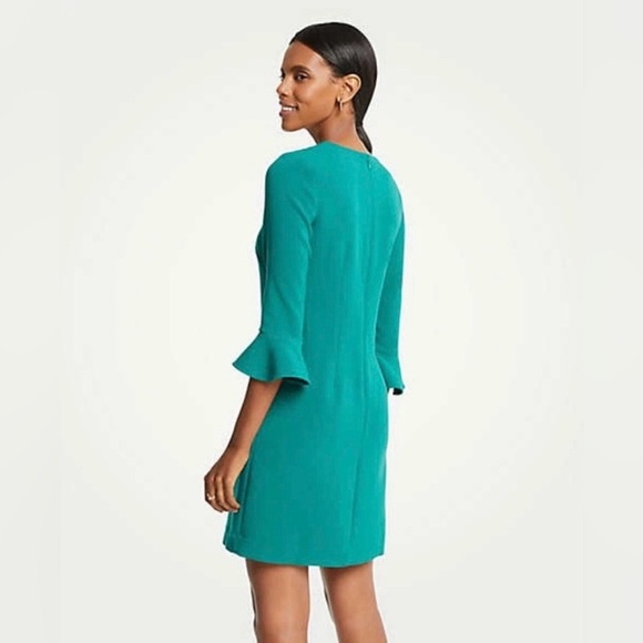 Ann Taylor Long Sleeve Green Dress with Fluted Sleeves - Picture 9 of 9